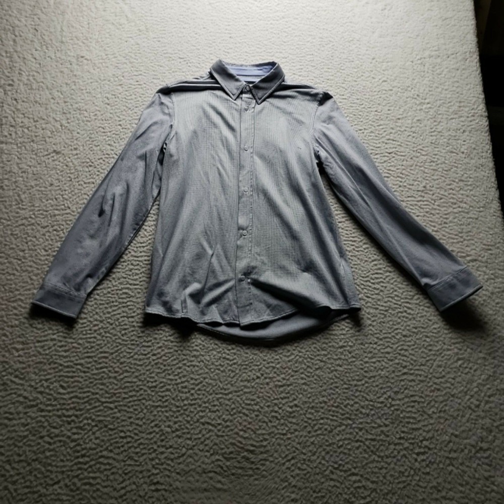 Johnston & Murphy Dress Shirt Mens XL Blue Check XC Flex Stretch Business LS